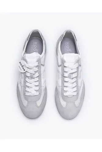 Olympia - Split leather sneakers with metallized leather applications