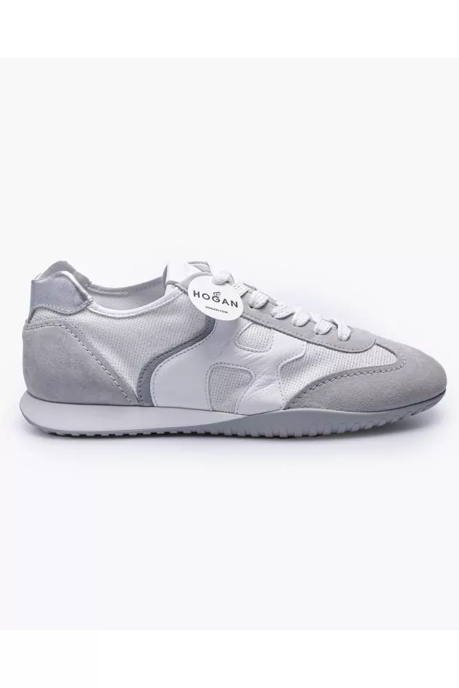 Olympia - Split leather sneakers with metallized leather applications