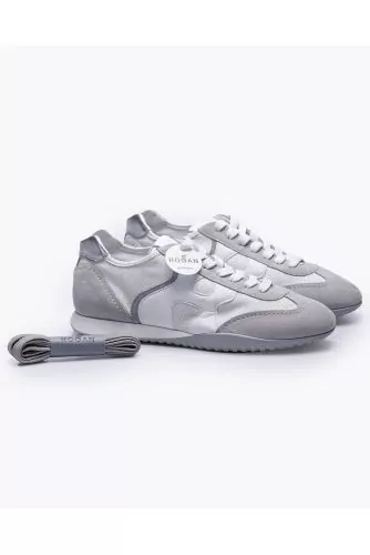Olympia - Split leather sneakers with metallized leather applications