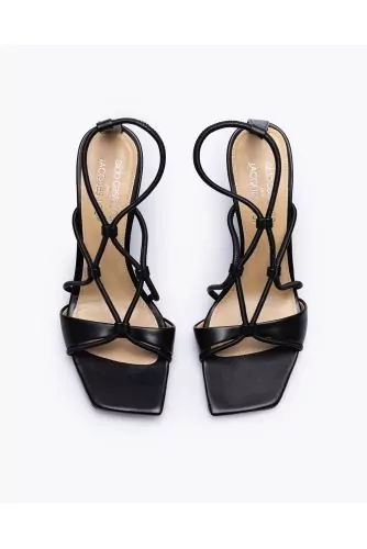 Nappa leather sandals with elastic straps 85