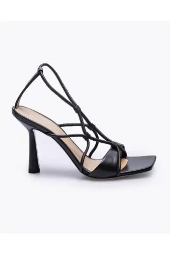 Nappa leather sandals with elastic straps 85