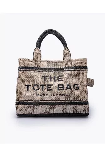 The Straw Jacquard Tote Bag Small - Sac en jacquard avec logo embossé
