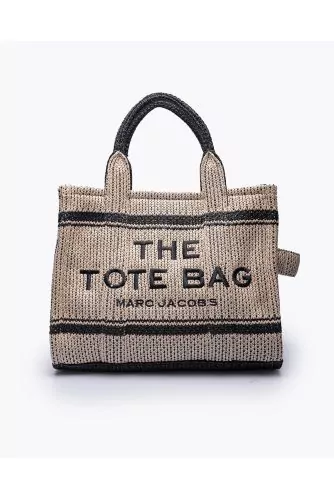 The Straw Jacquard Tote Bag Small - Jacquard bag with embossed logo