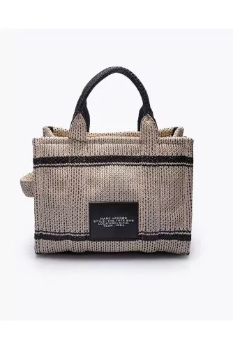 The Straw Jacquard Tote Bag Small - Sac en jacquard avec logo embossé