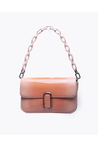 J-Marc Leather Patent Shoulder Bag - Sac en cuir vernis avec bandoulière