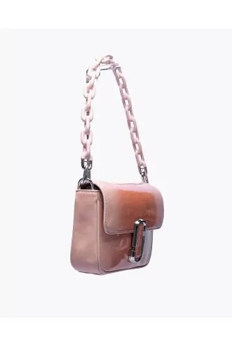 J-Marc Leather Patent Shoulder Bag - Sac en cuir vernis avec bandoulière