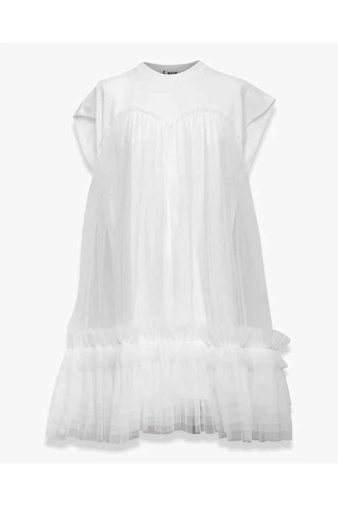 Robe en jersey coton recouverte de tulle