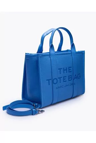 The Tote Bag Small - Sac en cuir grainé avec logo et bandoulière