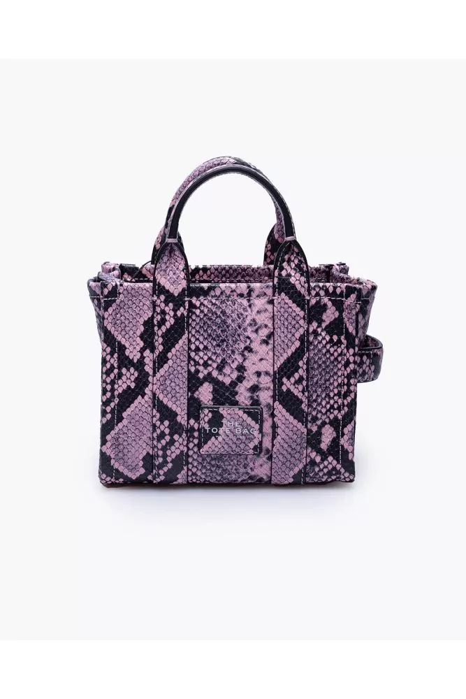 The Python Tote Bag Micro - Python print leather bag