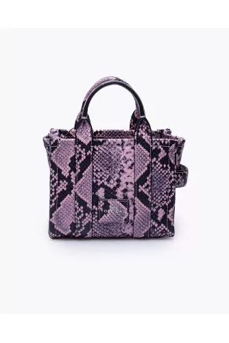 The Python Tote Bag Micro - Python print leather bag