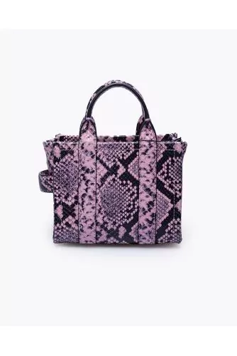 The Python Tote Bag Micro - Python print leather bag