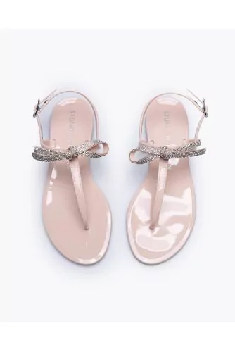 Jelly - PVC thong sandals with knot covered with Swarovsky stones