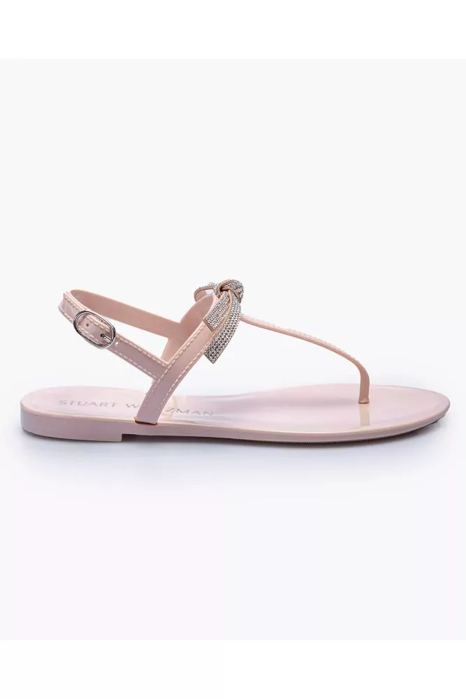 Jelly - PVC thong sandals with knot covered with Swarovsky stones