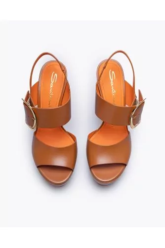 Suede sandals with bands and big buckle 120