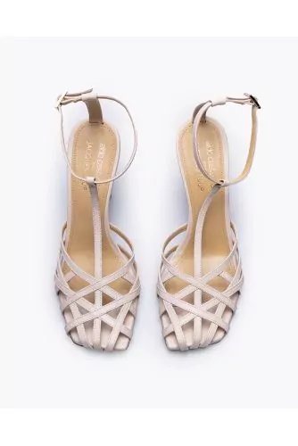 Nappa leather sandals with criss-cross straps 80