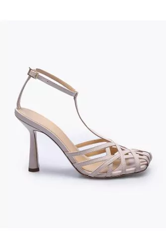 Nappa leather sandals with criss-cross straps 80