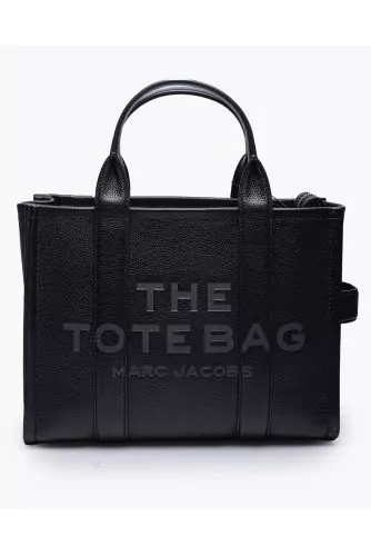 The Tote Bag Small - Sac en cuir grainé avec logo et bandoulière