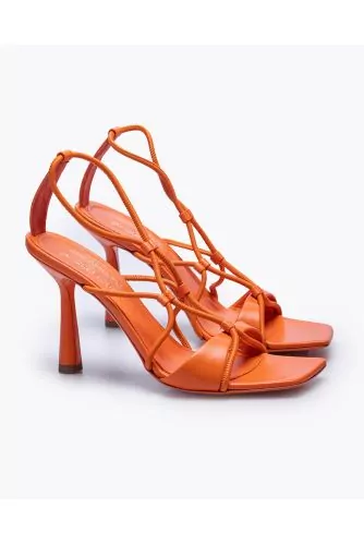 Nappa leather sandals with elastic straps 85