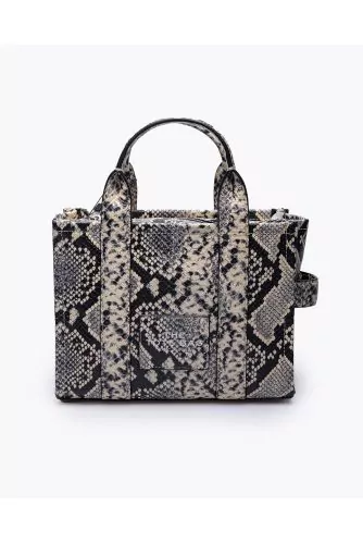 The Python Tote Bag Mini - Grained leather bag with python print
