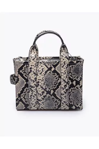 The Python Tote Bag Mini - Sac en cuir grainé avec imprimé python
