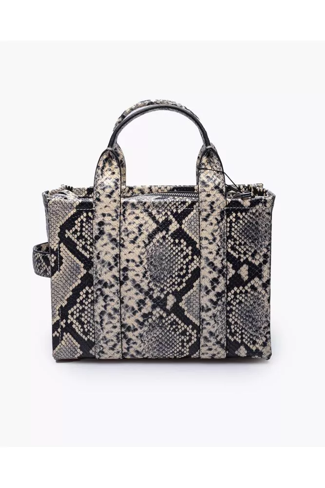 The Python Tote Bag Mini - Grained leather bag with python print