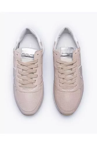 Tropez X - Leather sneakers with cut-outs and escutcheon