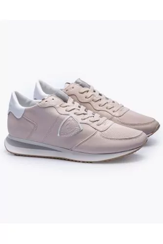 Tropez X - Leather sneakers with cut-outs and escutcheon