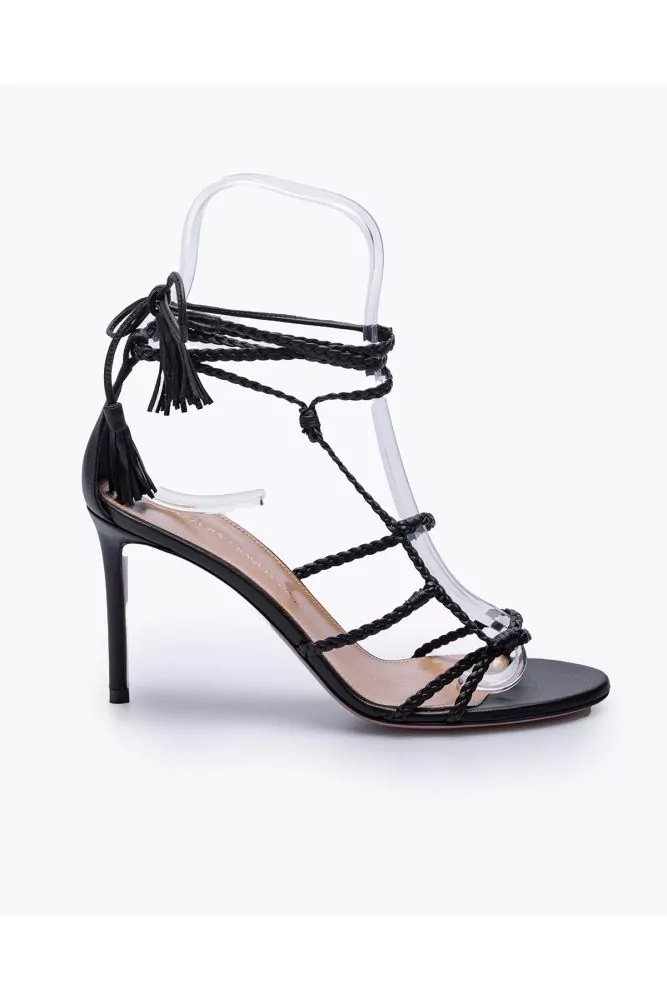 Sandales en cuir nappa avec brides tressées asymétriques 85