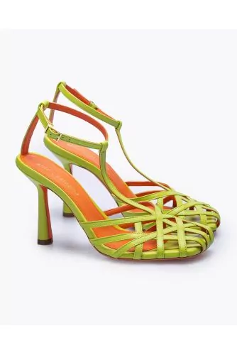 Nappa leather sandals with criss-cross straps 80