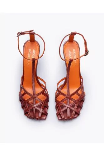 Nappa leather sandals with criss-cross straps 80