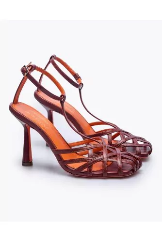 Nappa leather sandals with criss-cross straps 80