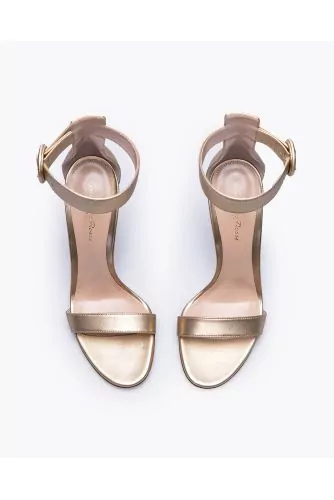 Portofino - Metallic leather sandals with band and buckle 105