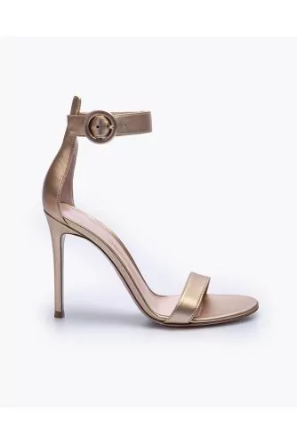 Portofino - Metallic leather sandals with band and buckle 105