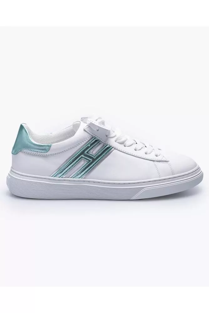 Cassetta - leather sneakers with contrasting H and buttress