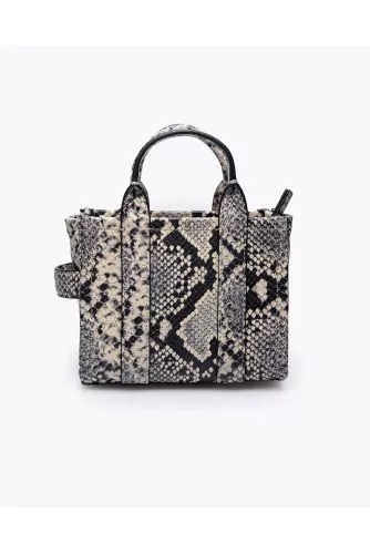 Marc Jacobs - The Python Tote Bag Micro - Beige and black python print  leather bag for women