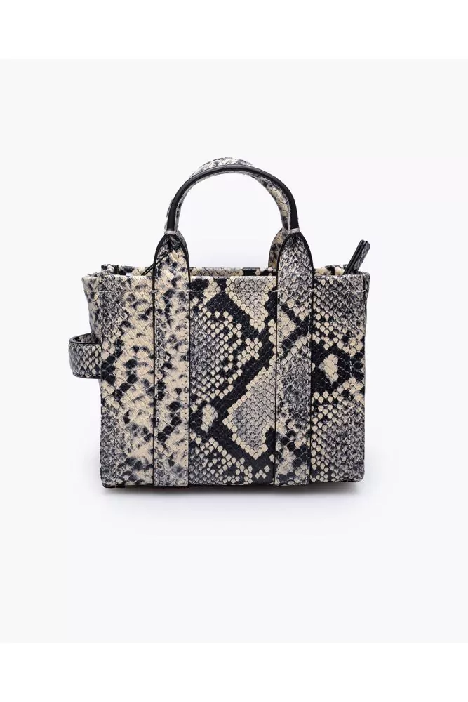 The Python Tote Bag Micro - Python print leather bag