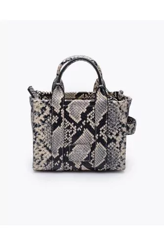 The Python Tote Bag Micro - Python print leather bag