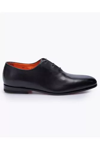 Patina leather oxford shoes with three holes