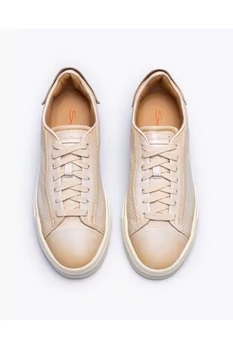 Nappa leather sneakers with very soft rubber outer soles