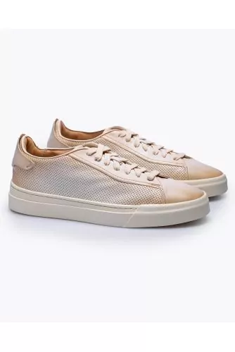 Nappa leather sneakers with very soft rubber outer soles