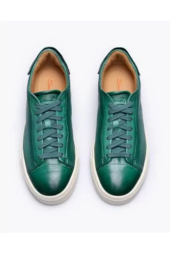 Nappa leather sneakers with very soft rubber outer soles