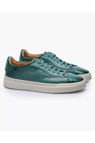 Nappa leather sneakers with very soft rubber outer soles