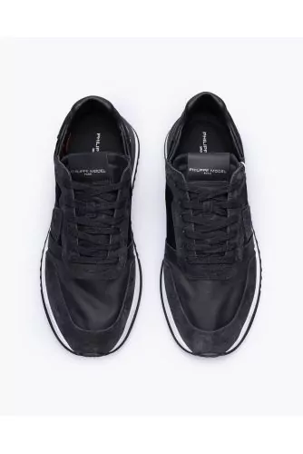 Tropez 2.1 - Split leather and textile sneakers with cut-outs et escutcheon