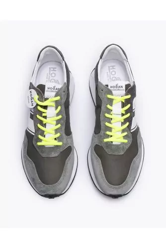H601 Running - Split leather sneakers with contrasting H