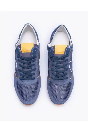 Tropez X - Split leather, textile and leather sneakers with cut-outs