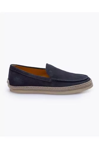 Mocassin Tod's Gomma Rafia blue marine rubber and rope sole