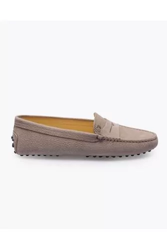 Moccasins Tod's Gommini beige nubuck with penny loaffer