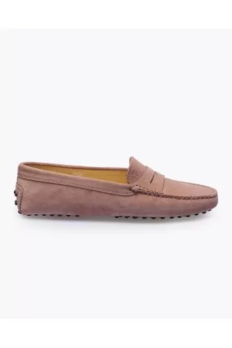 Moccasins Tod' Gommini rose nubuck with penny loaffer