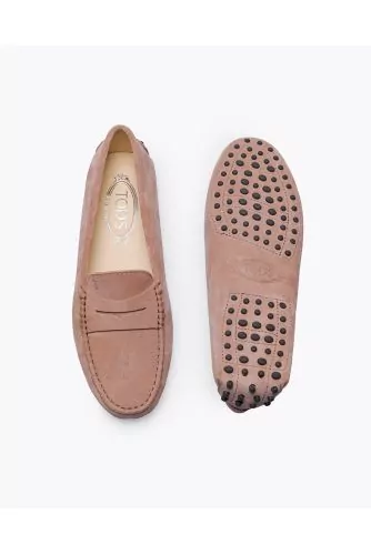 Moccasins Tod' Gommini rose nubuck with penny loaffer
