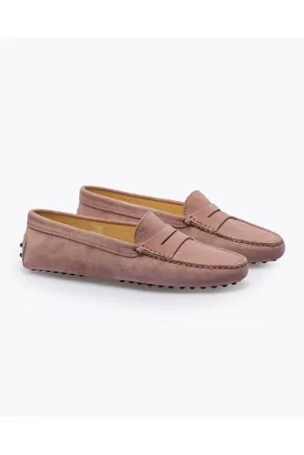 Moccasins Tod' Gommini rose nubuck with penny loaffer